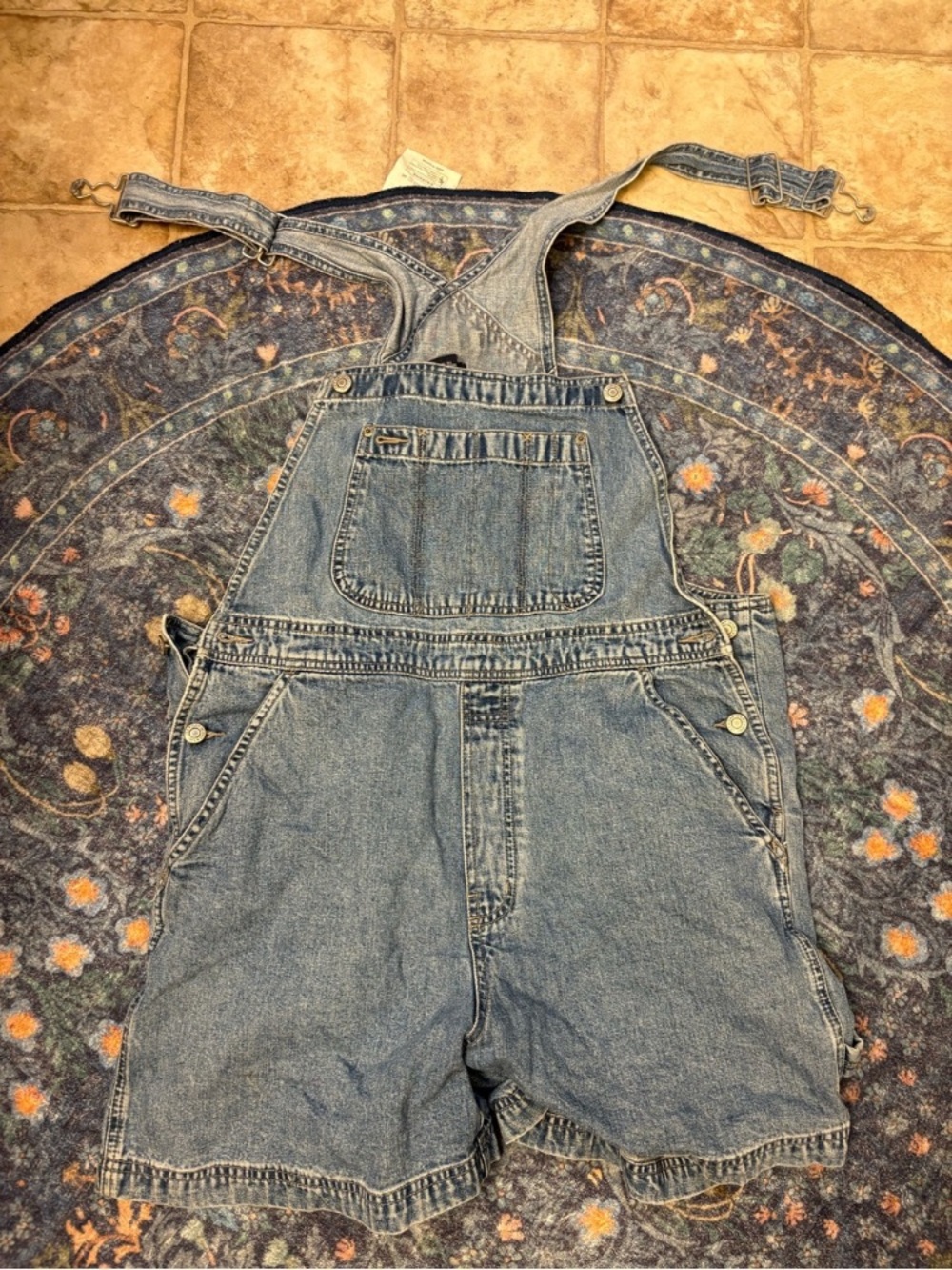GAP Light Blue Denim Short Overalls Bodysuit